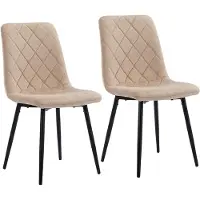 Relaxdays , ensemble de 2 chaises de salle à manger, en velours, avec pieds en métal, capacité de 120 kg, idéales pour le salon et la cuisine, chaise de cuisine rembourrée, couleur beige