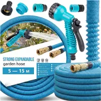 Home Markt24 Tuyau extensible, couleur bleue, longueur de 5 à 15 mètres