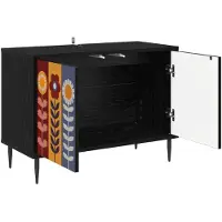vidaXL Meuble TV ESSEN, 69 x 33 x 50,5 cm, noir, imitation chêne