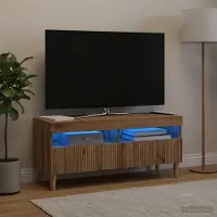 Prolenta Meuble TV exclusif ARNHEM, 100 x 35 x 43 cm, en chêne massif artisanal