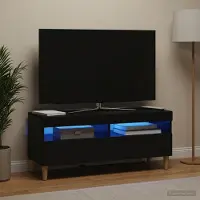 Prolenta Maison Exclusive - Meuble TV LED, bois composite, couleur noire