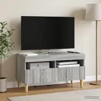 Prolenta Meuble TV LED "ARNHEM" - 81 x 35 x 43 cm - Panneau de particules imitation bois Sonoma gris