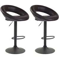 BellaFurn Tabouret de bar Olinda, revêtement en similicuir | Couleur : marron | Dimensions : 53 x 47 x 80 cm