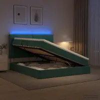 Prolenta Maison Exclusive - Lit coffre à LED avec matelas vert foncé 140 x 200 cm, velours