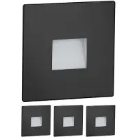 Ledscom.de 4 lampes d'escalier FOW LC-EL-131-WW, avec 8 clips de fixation et 8 vis