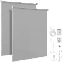 OEM Parasol vertical – Durable et imperméable – Gris – 140 x 240 cm
