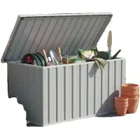 OEM Coffre de jardin, en acier galvanisé durable, conception étanche, couleur gris clair