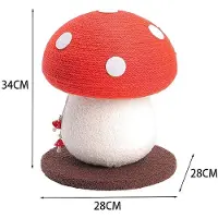 StarTech.com Arbre à gratter en forme de champignon - Colonne à gratter - Corde en jute - Un plateau - Base stable et antidérapante - Adapté aux chatons et aux chats adultes - Rouge