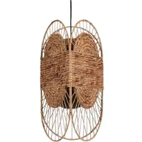 Natural Living Suspension luminaire "Lisa" en jacinthe d'eau - Beige - L 30 x P 26 x H 55 cm