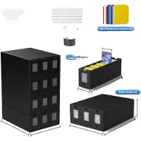OEM Boîte de rangement pour cartes à collectionner, grande capacité, en carton robuste, de couleur noire