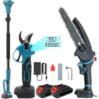 OEM Scie à chaîne électrique, manche télescopique, haute performance, coffret comprenant 2 batteries