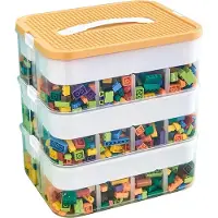OEM Boîte de rangement, design empilable, organisateur multifonctionnel, couleur jaune, 3 niveaux