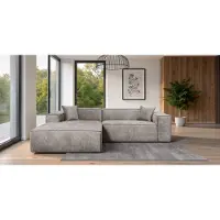 Sofiland Como Canapé d'Angle Tissu Structuré 270x192cm Réversible taupe