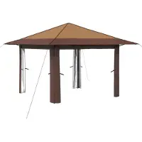vidaXL , tonnelle sans parois latérales, beige et marron