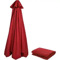 Sonstiges Housse de remplacement pour parasol, 230 cm, 6 baleines, beige/kaki, protection UV, résistant au vent, pour jardin et terrasse