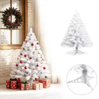 Eikuavons Arbre de Noël artificiel de 120 cm, avec 220 pointes en PVC, sapin de Noël avec pied, arbre de Noël artificiel blanc