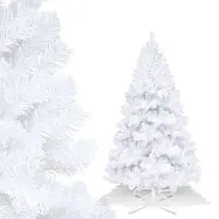 Vigevee Arbre de Noël artificiel , 150 cm, avec 400 branches en PVC, sapin de Noël avec pied, arbre de Noël artificiel blanc