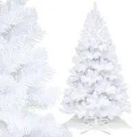 Vigevee Arbre de Noël artificiel , 210 cm de haut, avec 950 branches en PVC, sapin de Noël avec pied, arbre de Noël artificiel blanc