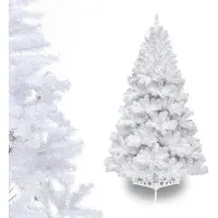 Vigevee Arbre de Noël artificiel , 120 cm, avec 220 extrémités en PVC, sapin de Noël avec pied, arbre de Noël artificiel blanc