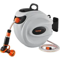 OEM VEVOR Enrouleur de tuyau d'arrosage rétractable, fixation pivotante à 180°, système de rétraction automatique, 30m