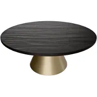 Frankystar Artù Brass - Table ronde Ø 120 cm en bois stratifié avec base en cône en métal, couleur noir