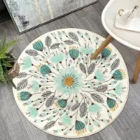 Famanu Tapis moelleux et rond de 90 cm pour la chambre à coucher ou le salon