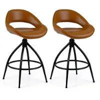 Northix Ensemble de 2 tabourets de bar pivotants, rembourrés en similicuir, rotation à 360°