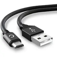 Cellonic Câble USB de données data 2m compatible avec YEZZ Andy, YEZZ Billy, YEZZ Foxy Cordon USB de charge Micro USB vers USB A 2.0 2A noir Fil Nylon