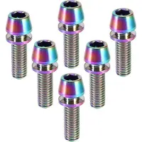 OEM Boulon en titane M5 - 18 mm - Boulon pour potence de vélo - avec joints d'étanchéité - Accessoire pour vélo - Boulon pour potence de vélo - Adapté aux vélos de route et VTT