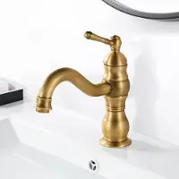 Famanu : Robineterie de salle de bain en bronze antique - Rotation à 360°,à levier unique
