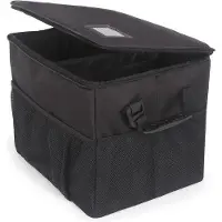 Famanu Organisateur de coffre - Boîte de rangement pliable pour voiture avec réflecteur - Noir