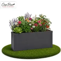 Floordirekt Bordure de jardin surélevée Andros en métal, galvanisée, étroite, pour balcon, terrasse ou jardin – Hauteur : 52 cm, couleur anthracite