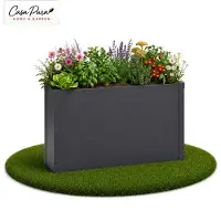 Floordirekt Bordure de jardin surélevée Andros en métal, galvanisée, étroite, pour balcon, terrasse ou jardin – Hauteur : 77 cm, couleur anthracite