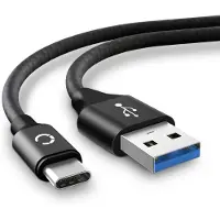Cellonic Câble USB de données data 2m compatible avec LeEco Le Pro 3 Cordon USB de charge USB C Type C vers USB A 3.0 3A noir Fil Nylon