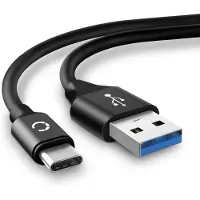 Cellonic Câble USB de données data 2m compatible avec M-Horse Pure 2 / Pure 3 Cordon USB de charge USB C Type C vers USB A 3.0 3A noir Fil PVC