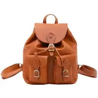 I Fratelli Firenze Sac à dos pour femmes, sac bandoulière en cuir véritable "Vacchetta", fabriqué en Italie, couleur noire