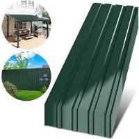 Eikuavons , 24 pièces de tôle ondulée, profilée, en métal, surface lisse, livrée avec des gants, dimensions 115x45 cm, épaisseur 0,25 mm, surface de 12 m², couleur verte