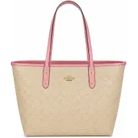 Coach Sac à main , modèle Reversible City Tote, couleur rose crème