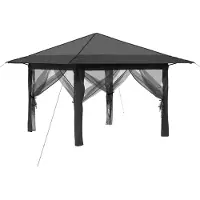 vidaXL , tonnelle avec 4 parois, dimensions 3,3 x 3,3 m, gris clair et anthracite