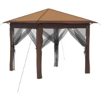 vidaXL , tonnelle avec 4 parois, dimensions 2,6 x 2,6 m, beige et marron