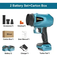 StarTech.com Souffleur de feuilles sans fil - Souffleur manuel avec moteur sans balais - Vitesse d'air de 200 m/s - 150 000 tr/min - Compatible avec les batteries 18V - Livré avec 2 batteries