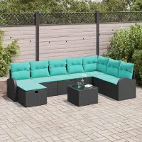Prolenta Maison Exclusive - Ensemble de canapé de jardin, 9 pièces, en résine tressée noire