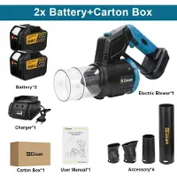 StarTech.com Souffleur à feuilles sans fil - moteur sans balais, débit d'air de 35 000 tr/min - appareil 2-en-1 (souffleur/ventilateur) - compatible avec les batteries 18V - livré avec 2 batteries