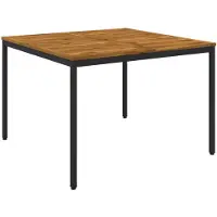 vidaXL Table de jardin, couleur naturelle et noire, 110 x 108,5 x 75 cm