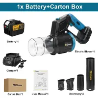 StarTech.com Souffleur de feuilles électrique 2-en-1 avec turbine – moteur sans balais de 35 000 tr/min – sans fil, 18V – livré avec 1 batterie