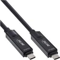 InLine Câble USB 3.2 Gen.2 AOC, USB-C mâle/mâle, 8K60Hz, 60W, noir, 3m