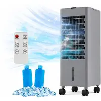 Coast Climatiseur 3-en-1 avec ventilateur et humidificateur - Réservoir d'eau de 2,8 L - Silencieux (44 dB) - 59 x 22 x 25,5 cm - Gris