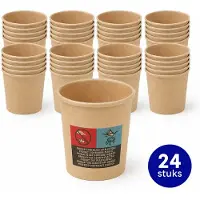 Spies Online Gobelets en carton de 75 ml – Lot de 24 – Petits gobelets jetables pour l'espresso, les dégustations et les fêtes – Couleur marron