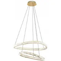 Zumaline Lustre LED ATHESA or et cristal 36 W, nuances de blanc, 4 200 lm, métal, dimensions : 150 x 80 x 80 cm, IP20,