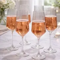 Bavary Collection Line verres à vin 6 x 450 ml verre transparent cannelé